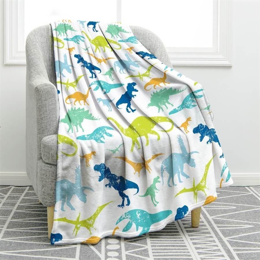 Dinosaur Sherpa Fleece Blanket