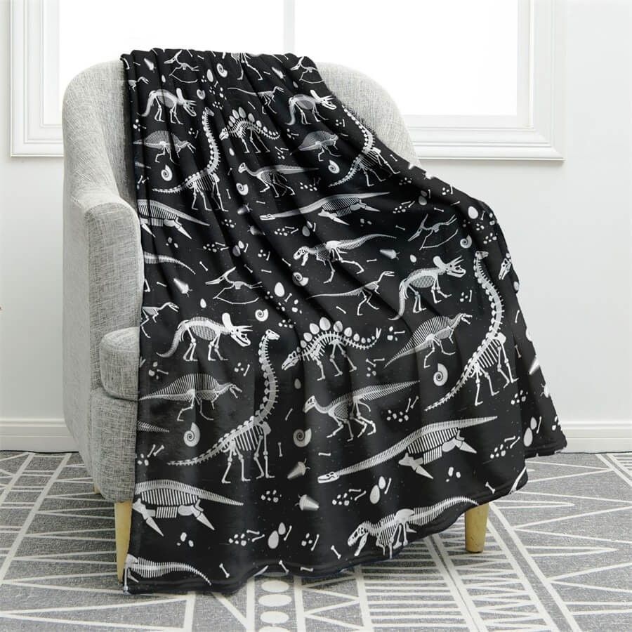 Dinosaur Sherpa Fleece Blanket
