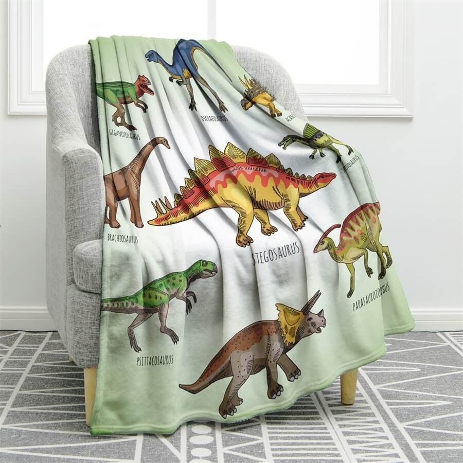Dinosaur Sherpa Fleece Blanket
