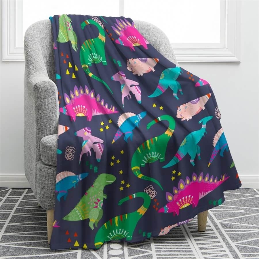 Dinosaur Sherpa Fleece Blanket
