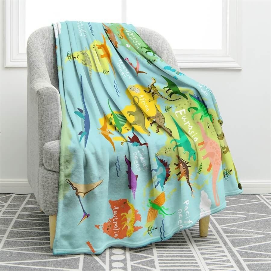 Dinosaur Sherpa Fleece Blanket
