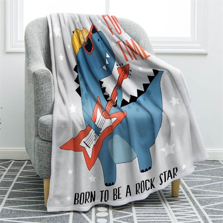 Dinosaur Sherpa Fleece Blanket