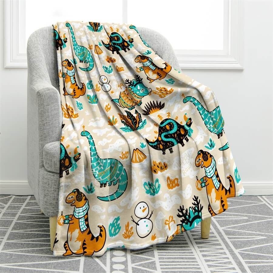 Dinosaur Sherpa Fleece Blanket