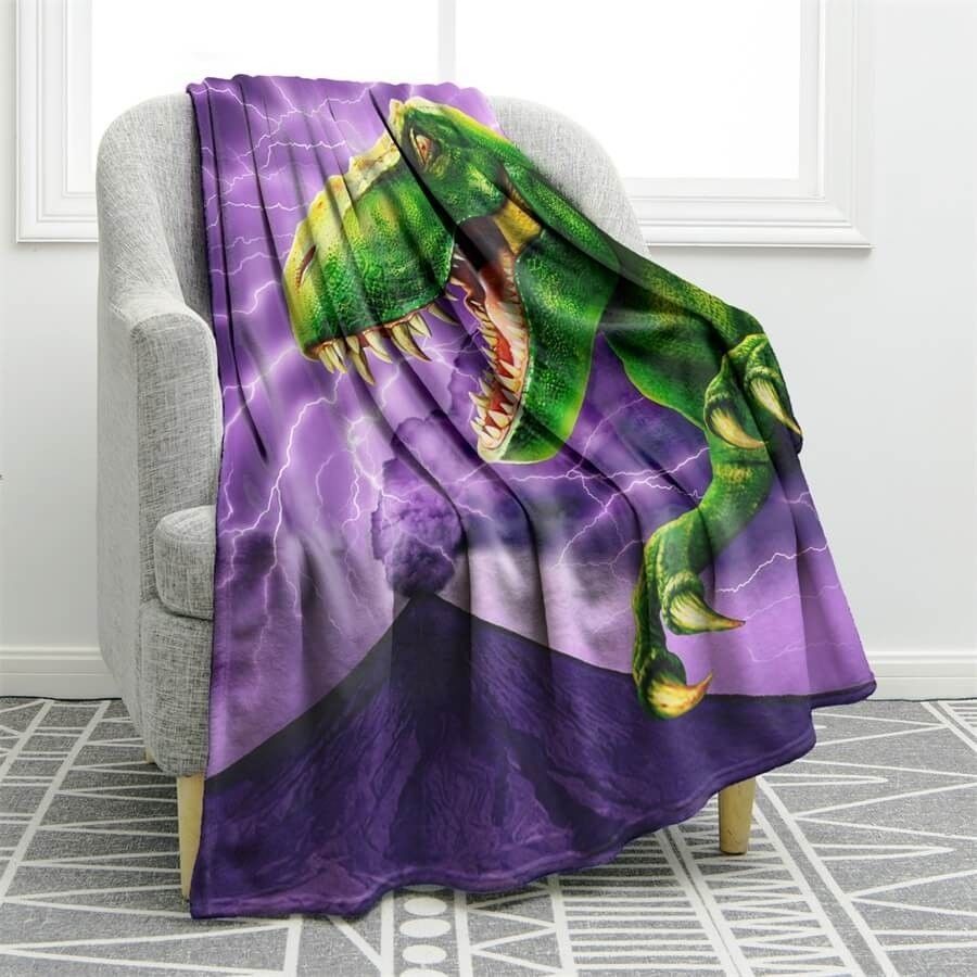 Dinosaur Sherpa Fleece Blanket