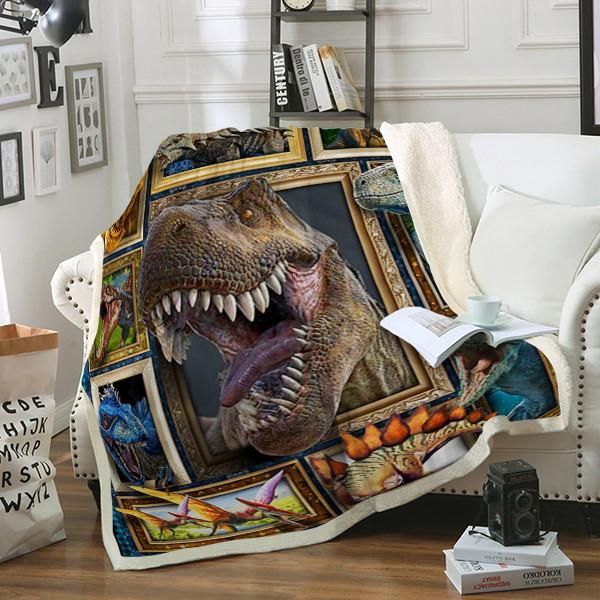 Dinosaur Sherpa Fleece Blanket