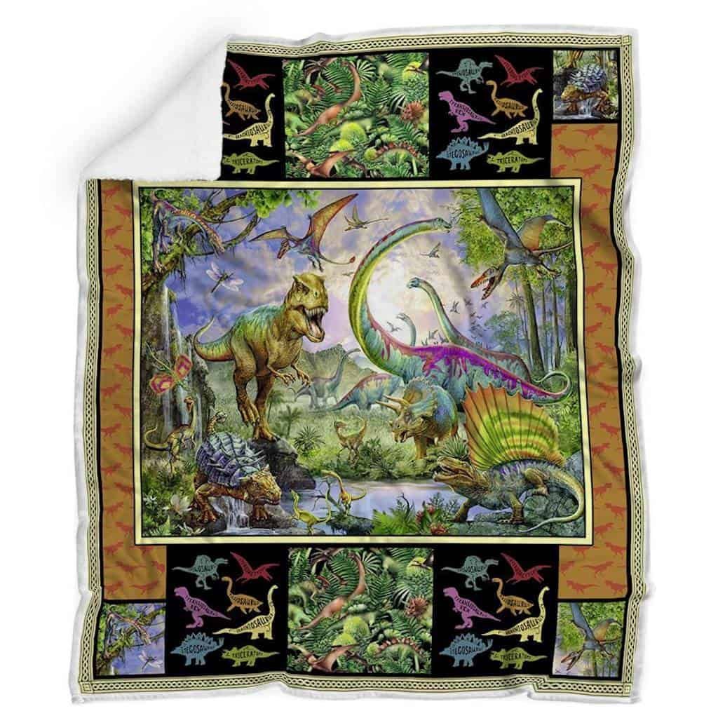 Dinosaur Sherpa Fleece Blanket