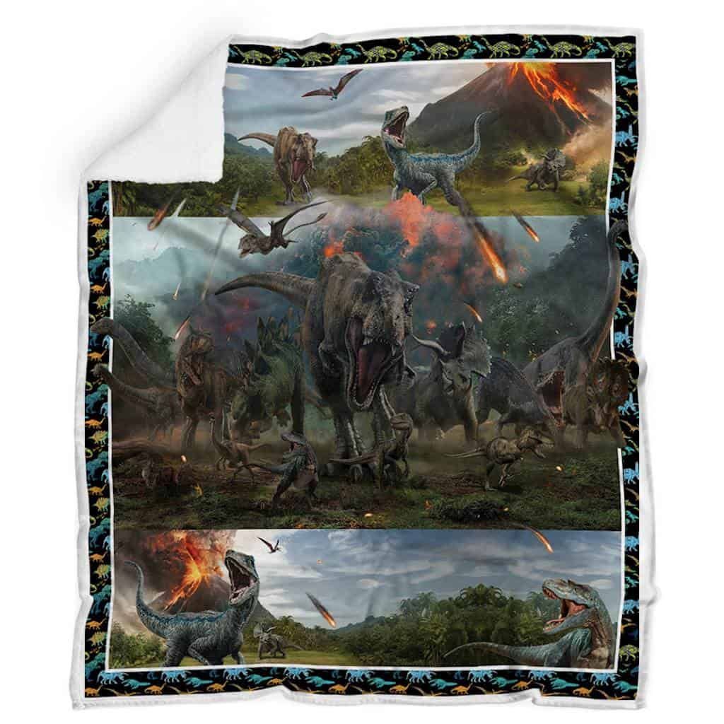 Dinosaur Sherpa Fleece Blanket