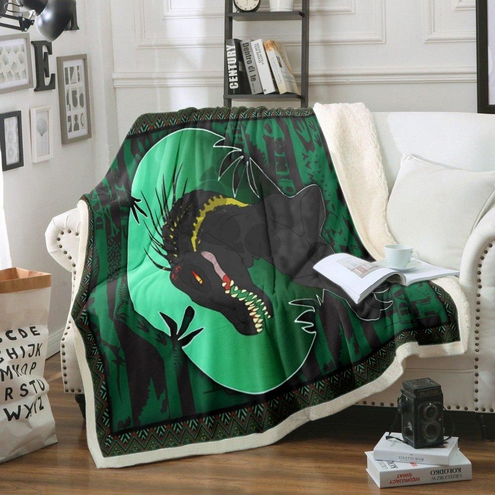 Dinosaur Sherpa Fleece Blanket