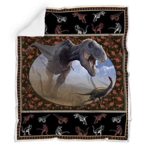 Dinosaur Sherpa Fleece Blanket