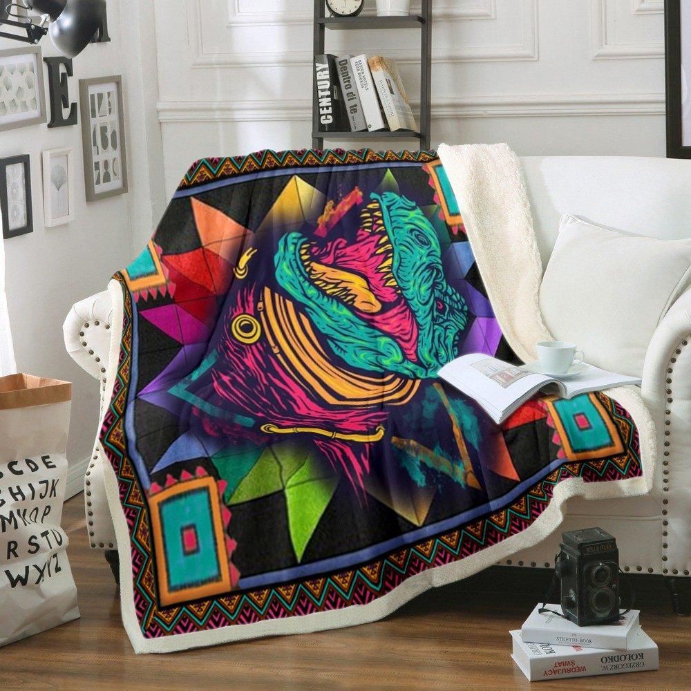 Dinosaur Sherpa Fleece Blanket