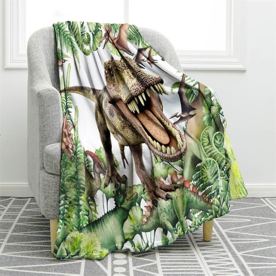 Dinosaur Sherpa Fleece Blanket