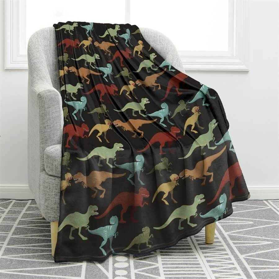 Dinosaur Sherpa Fleece Blanket