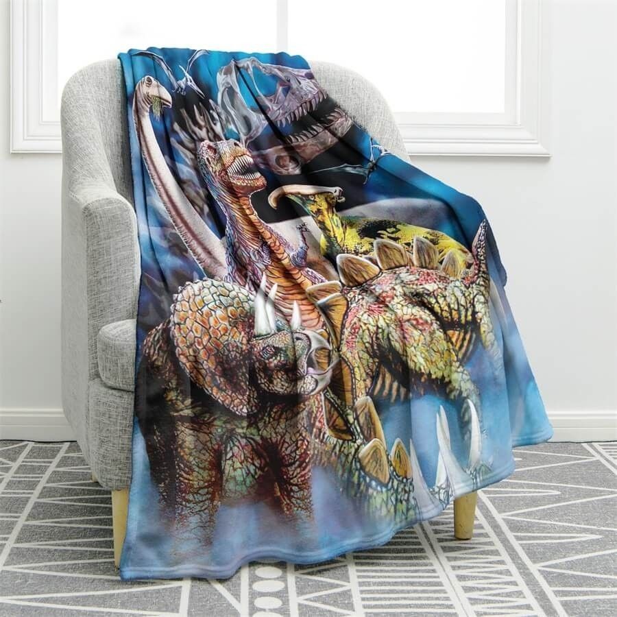 Dinosaur Sherpa Fleece Blanket