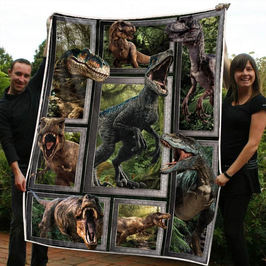 Dinosaur Sherpa Fleece Blanket