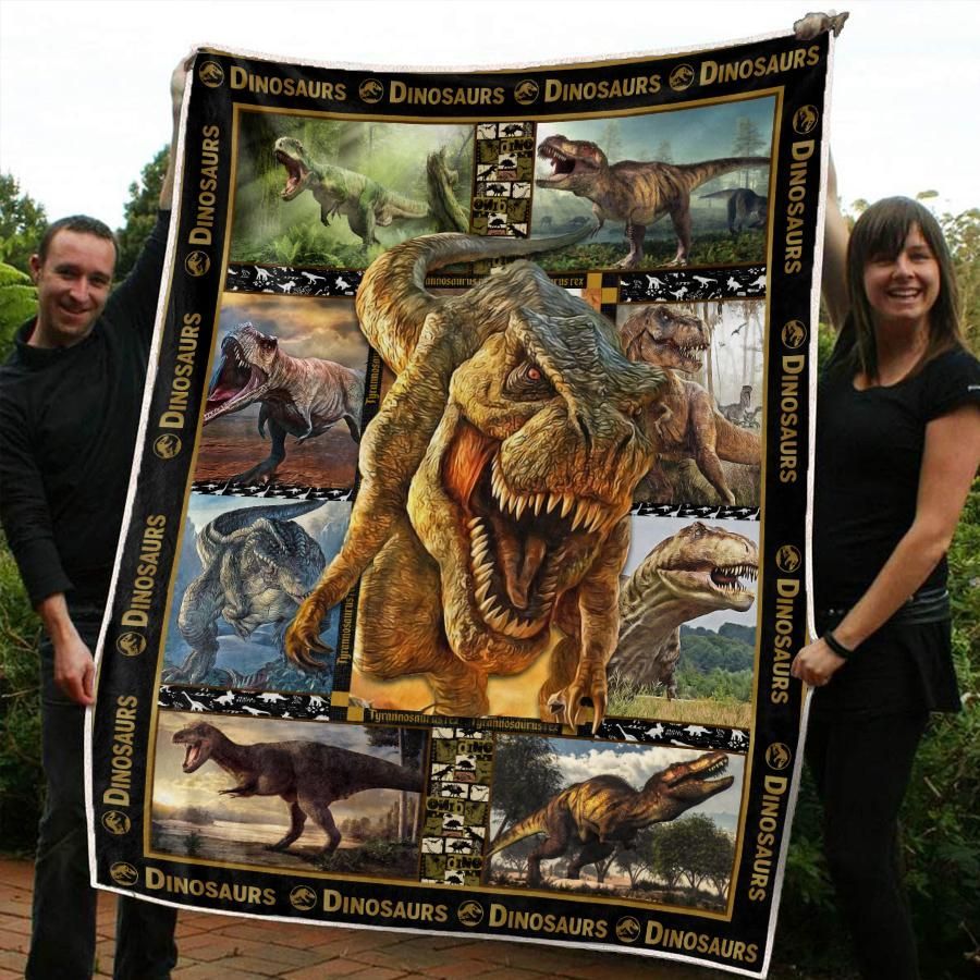 Dinosaur Sherpa Fleece Blanket