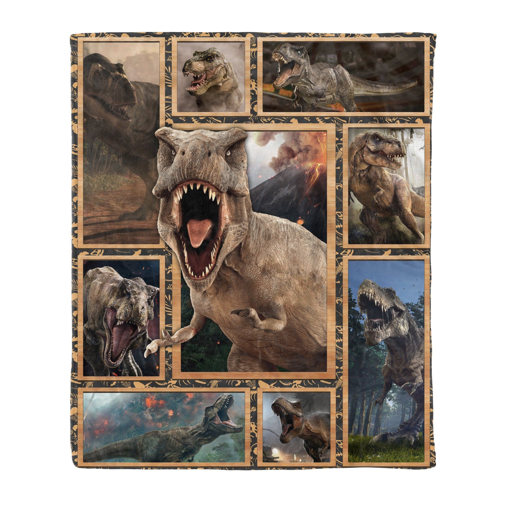 Dinosaur Sherpa Fleece Blanket