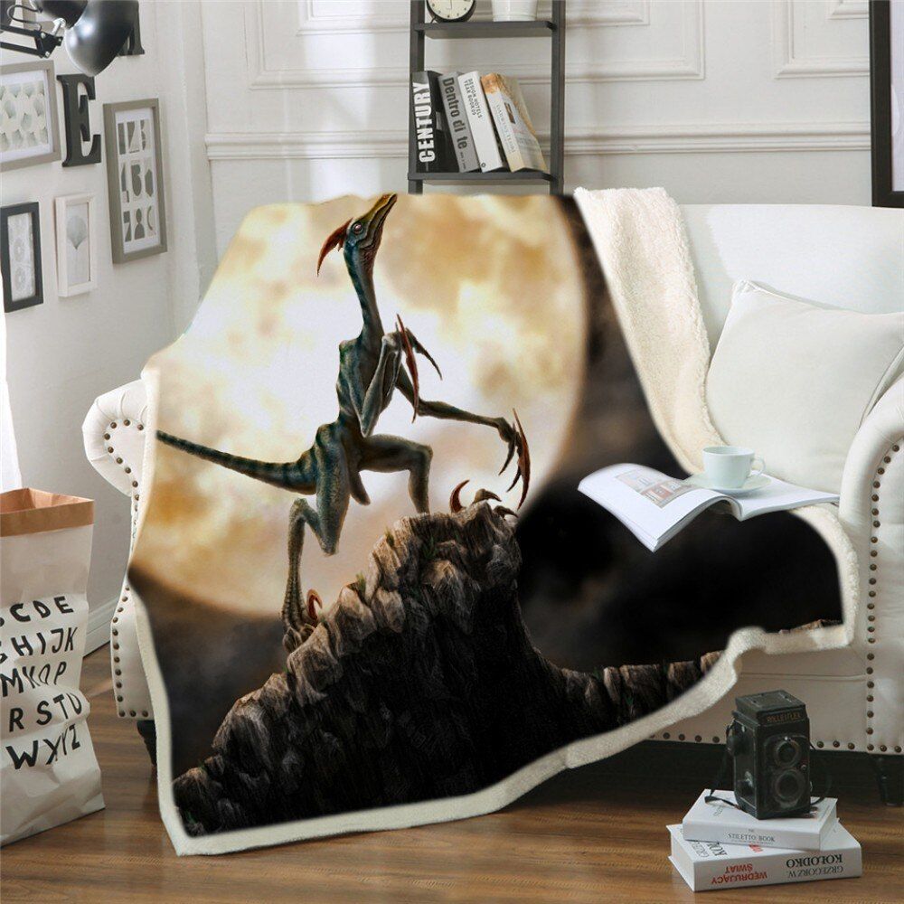 Dinosaur Sherpa Fleece Blanket