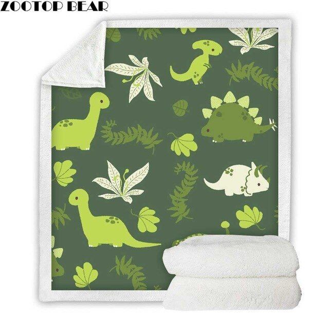 Dinosaur Sherpa Fleece Blanket
