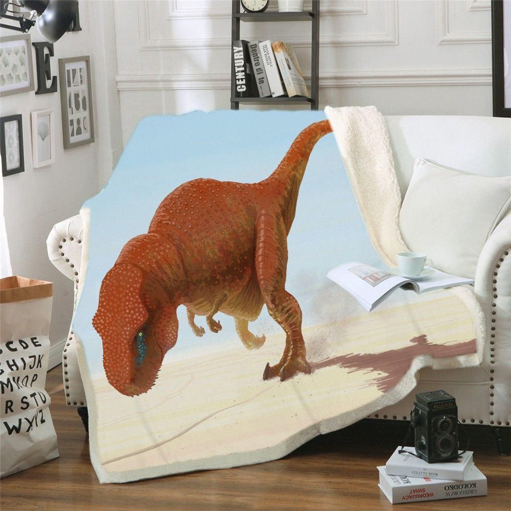 Dinosaur Sherpa Fleece Blanket