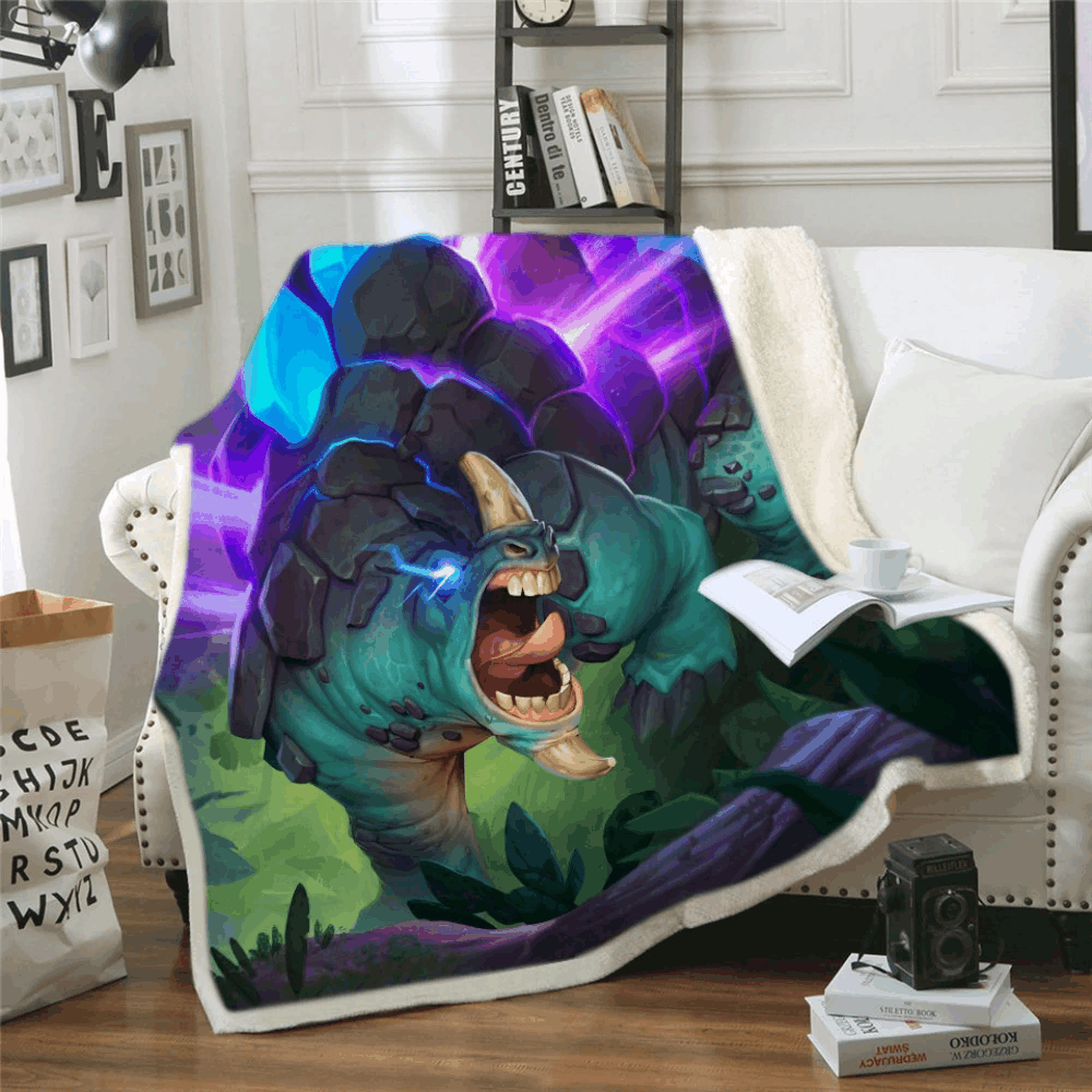 Dinosaur Sherpa Fleece Blanket