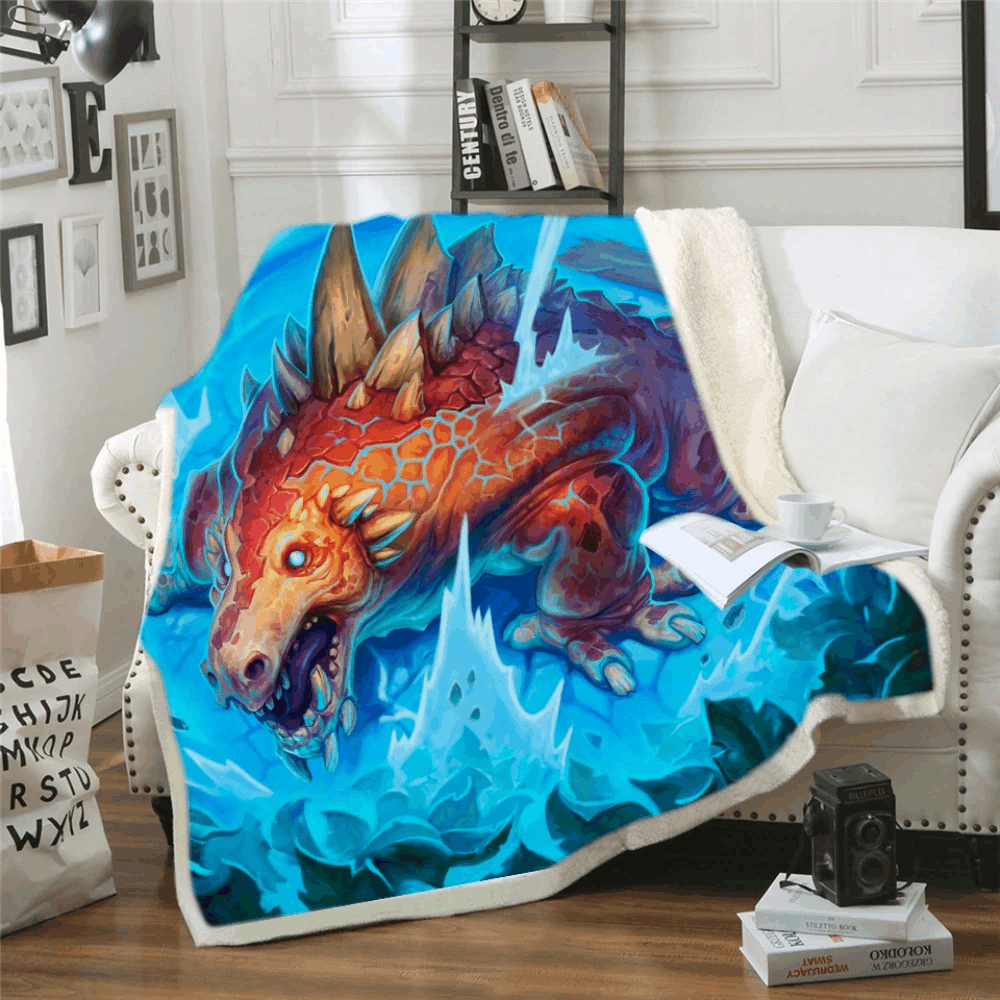 Dinosaur Sherpa Fleece Blanket