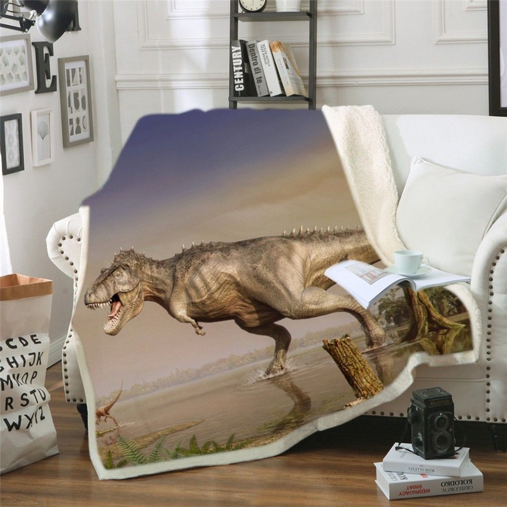 Dinosaur Sherpa Fleece Blanket
