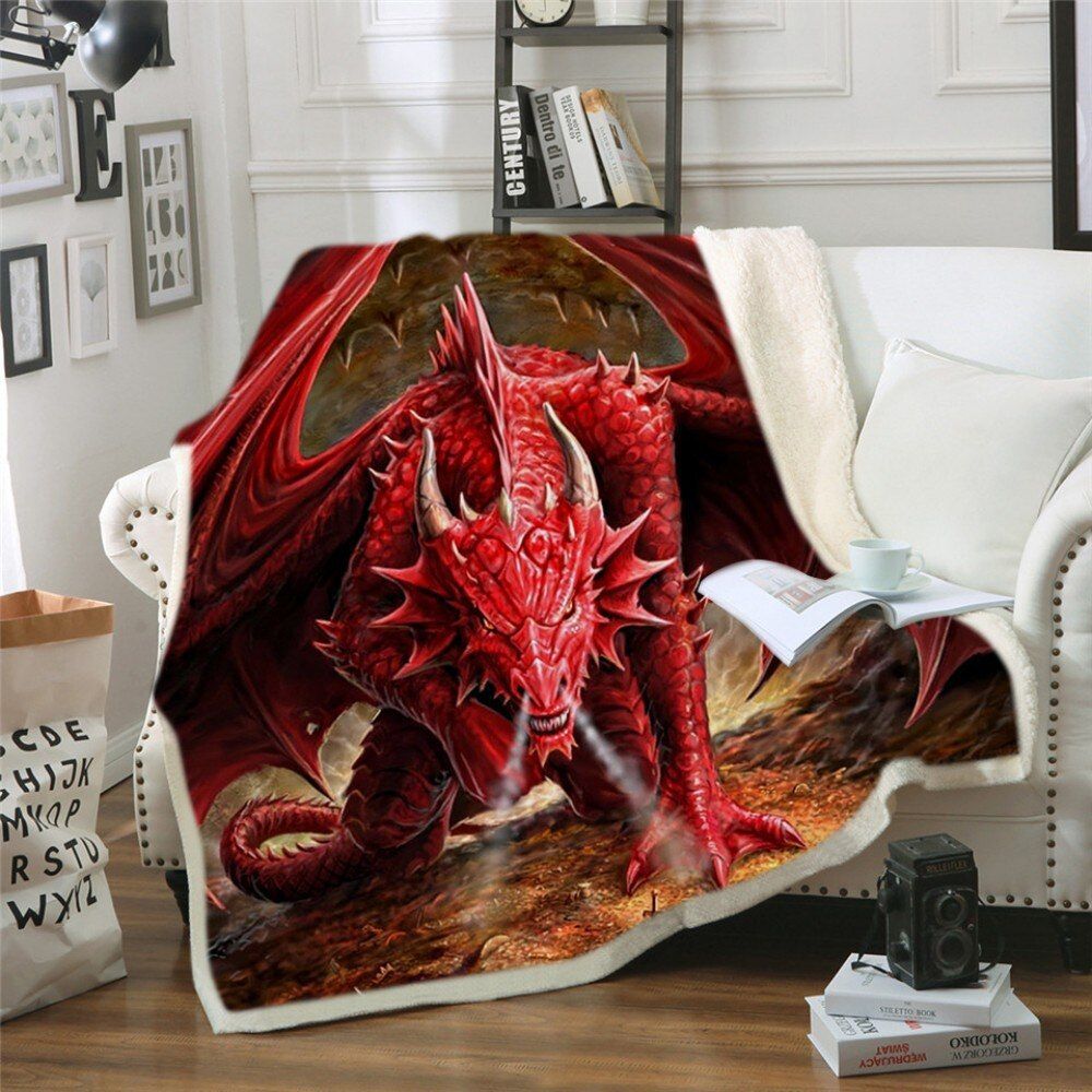 Dinosaur Sherpa Fleece Blanket