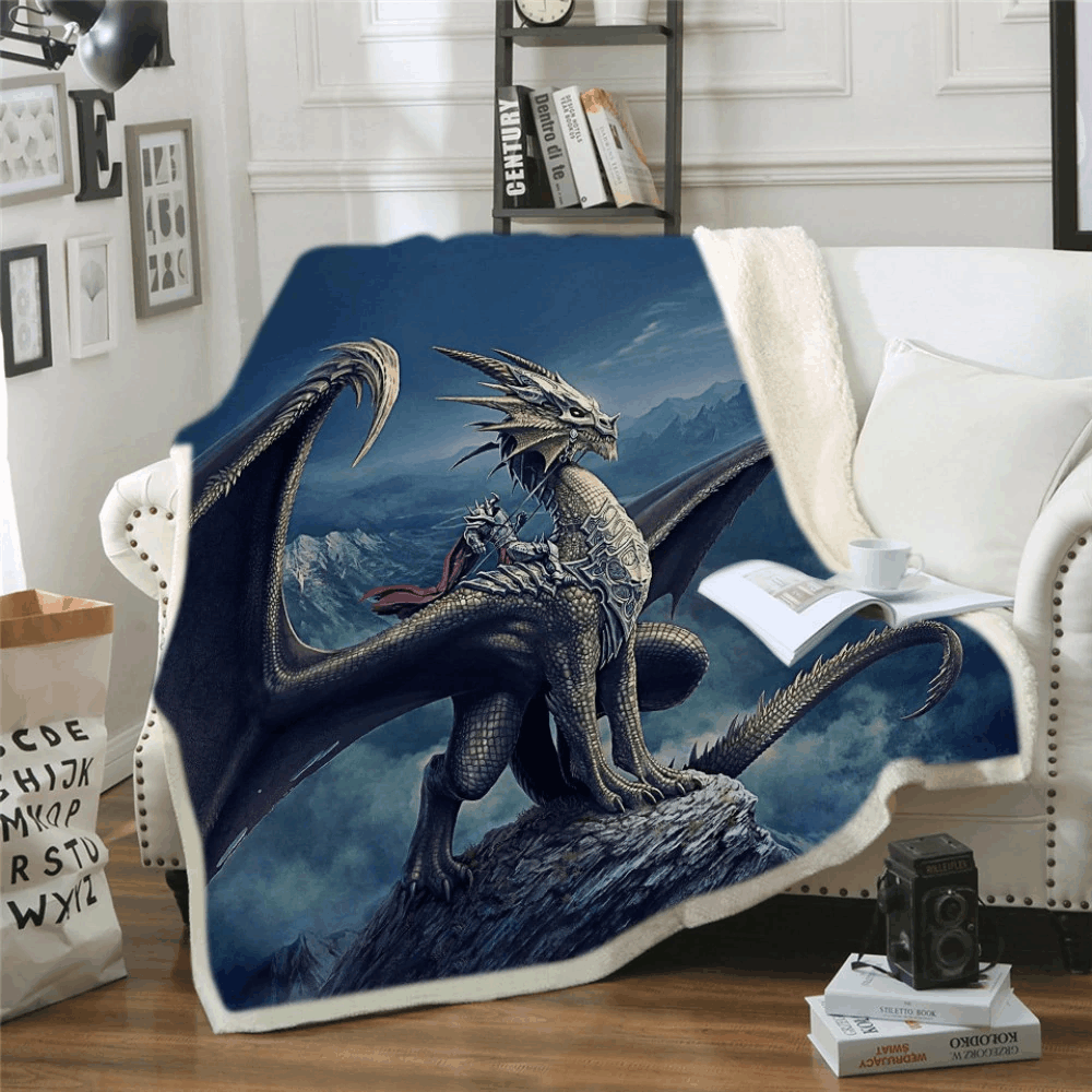 Dinosaur Sherpa Fleece Blanket