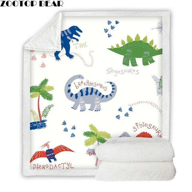 Dinosaur Sherpa Fleece Blanket