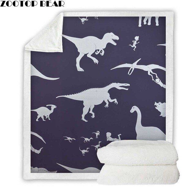 Dinosaur Sherpa Fleece Blanket