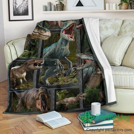 Dinosaur Sherpa Fleece Blanket