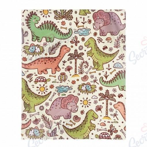 Dinosaur Colorful Fleece Blanket