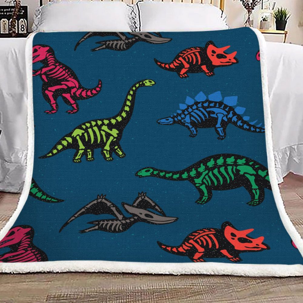 Dinosaur Sherpa Fleece Blanket