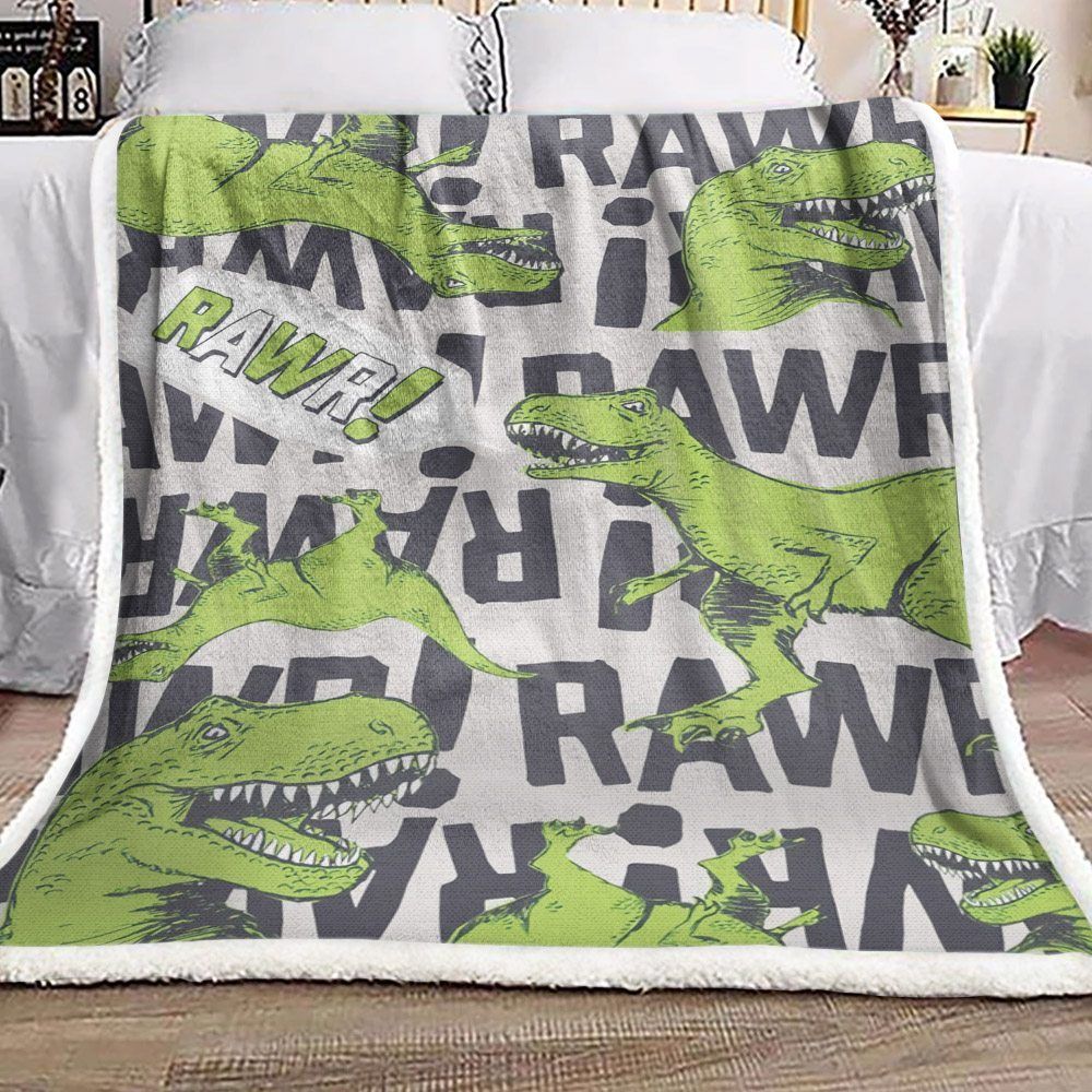 Dinosaur Sherpa Fleece Blanket