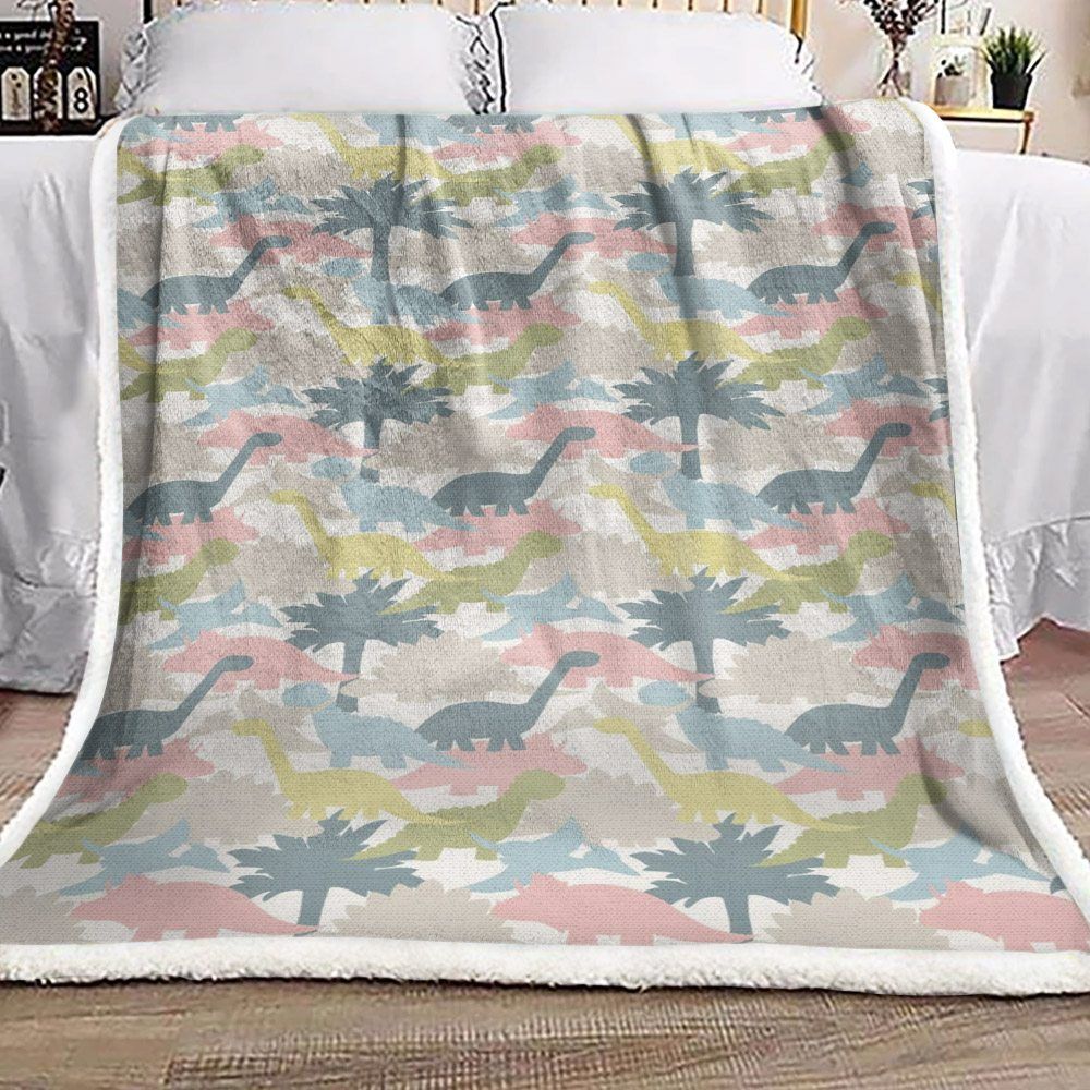 Dinosaur Sherpa Fleece Blanket