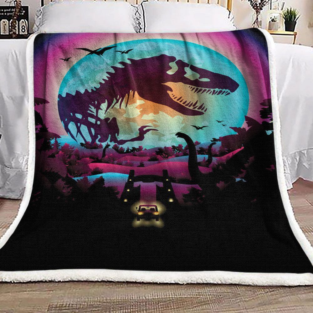 Dinosaur Sherpa Fleece Blanket