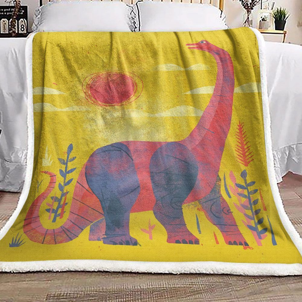 Dinosaur Sherpa Fleece Blanket