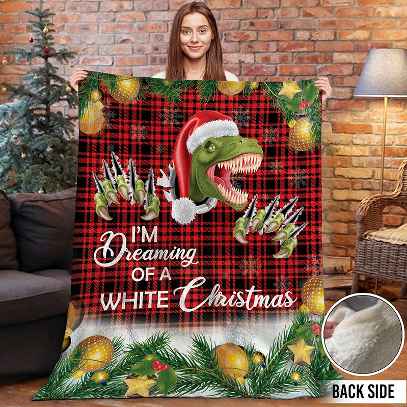 Dinosaur Sherpa Fleece Blanket