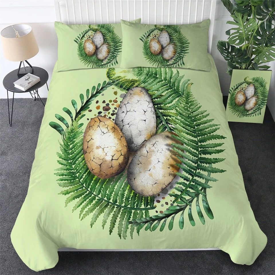 Dinosaur Eggs And Ferns Bedding Set
