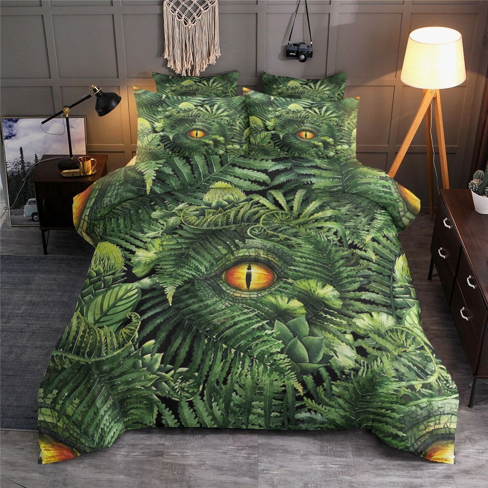 Dinosaur Eye And Prehistoric Plants Bedding Set