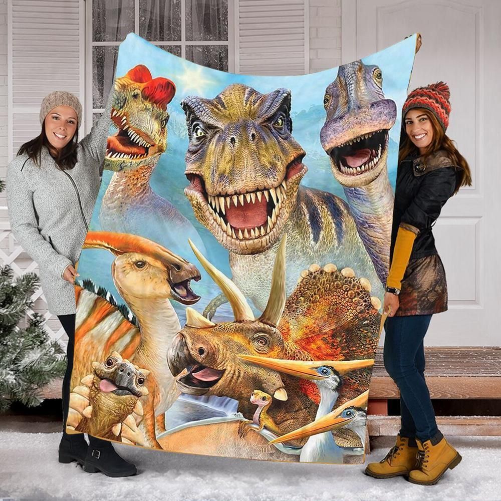 Dinosaur Funny Sherpa Fleece Blanket