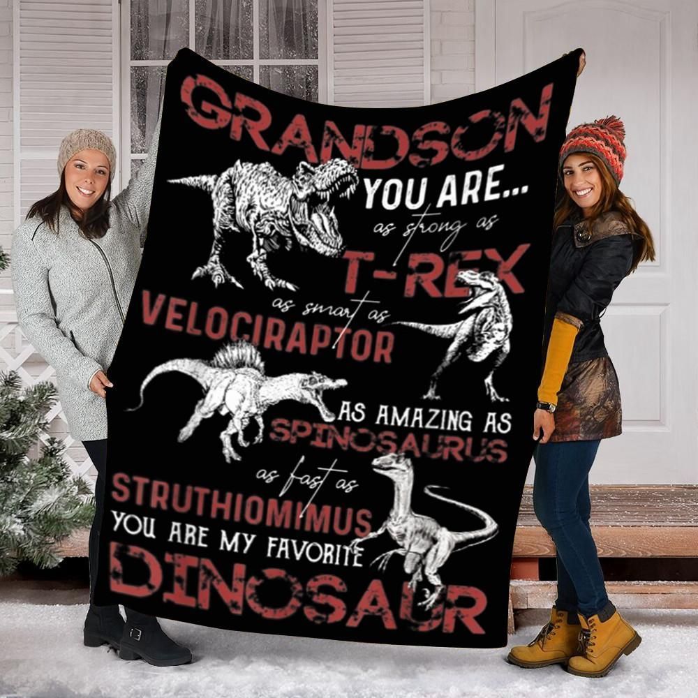 Dinosaur Grandson Sherpa Fleece Blanket