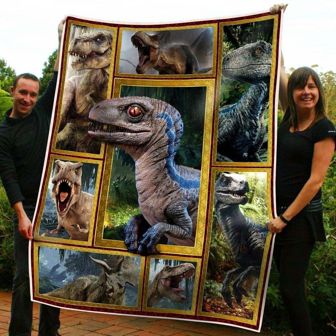Dinosaur Sherpa Fleece Blanket