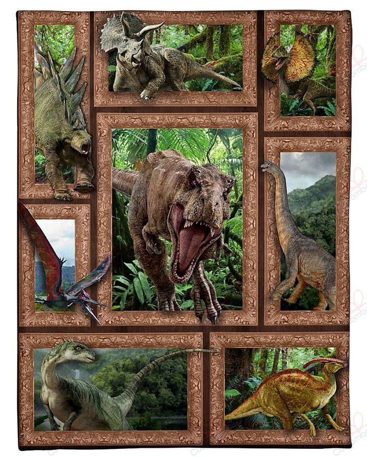 Dinosaur Sherpa Fleece Blanket