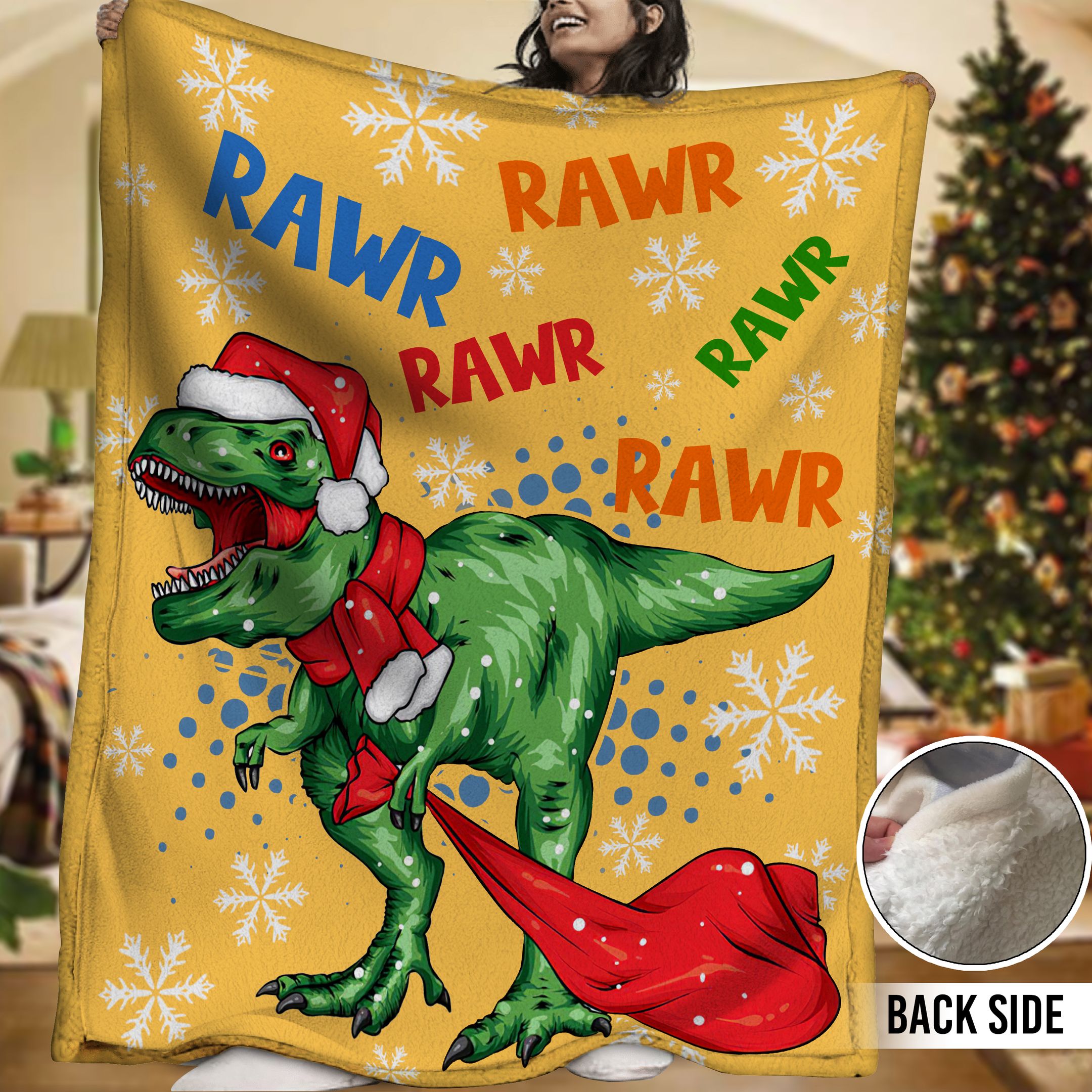 Dinosaur Sherpa Fleece Blanket