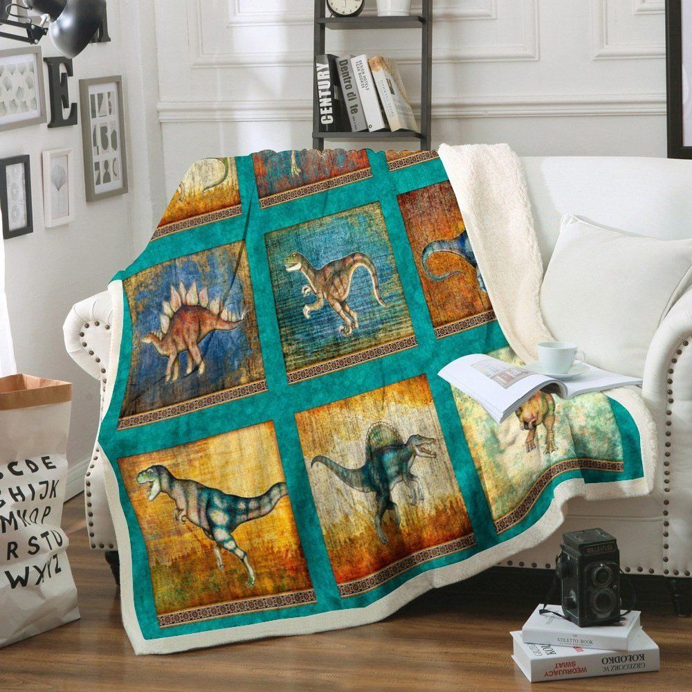 Dinosaur Sherpa Fleece Blanket