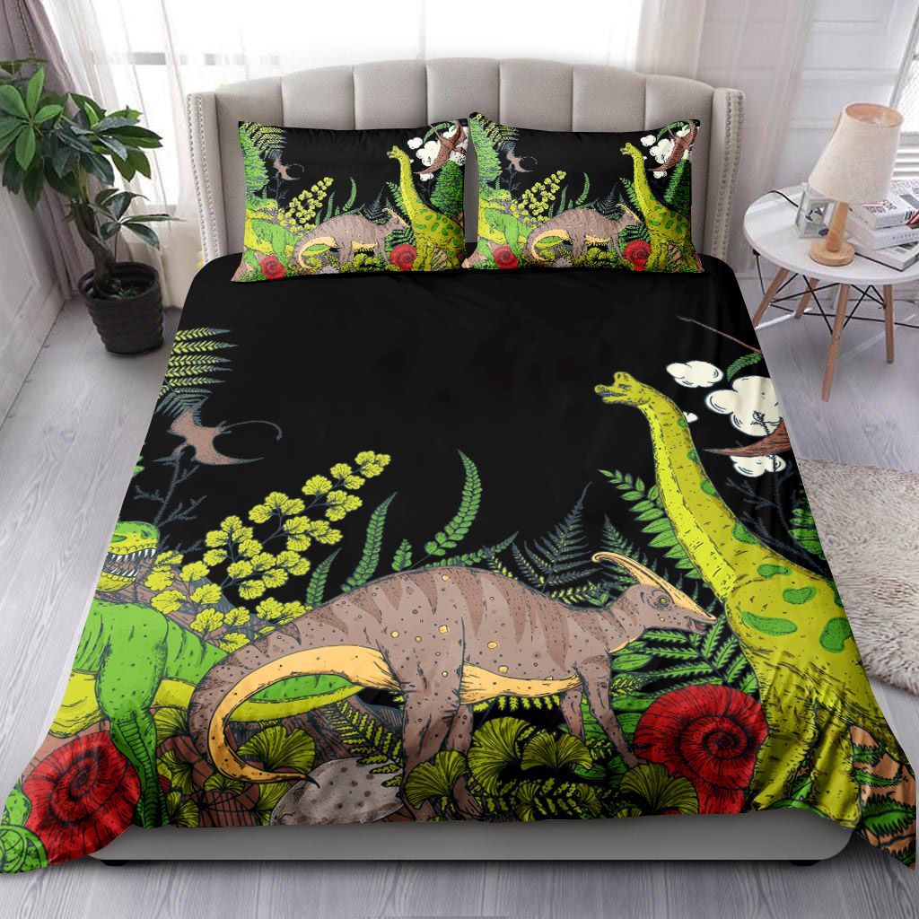 Dinosaur In The Night Forest Bedding Set