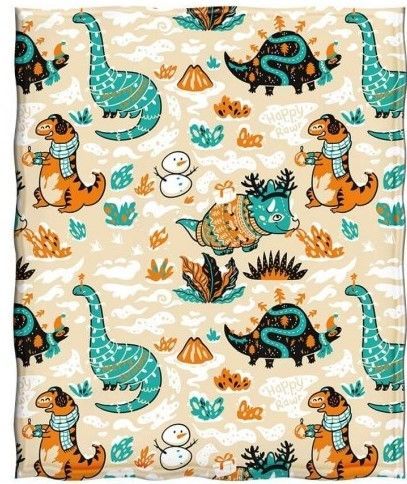 Dinosaur Island Sherpa Fleece Blanket