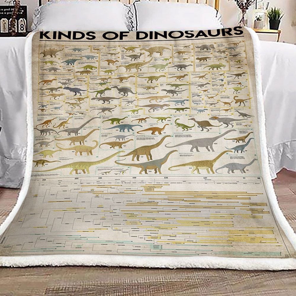 Dinosaur Kinds Of Dinosaurs Sherpa Fleece Blanket