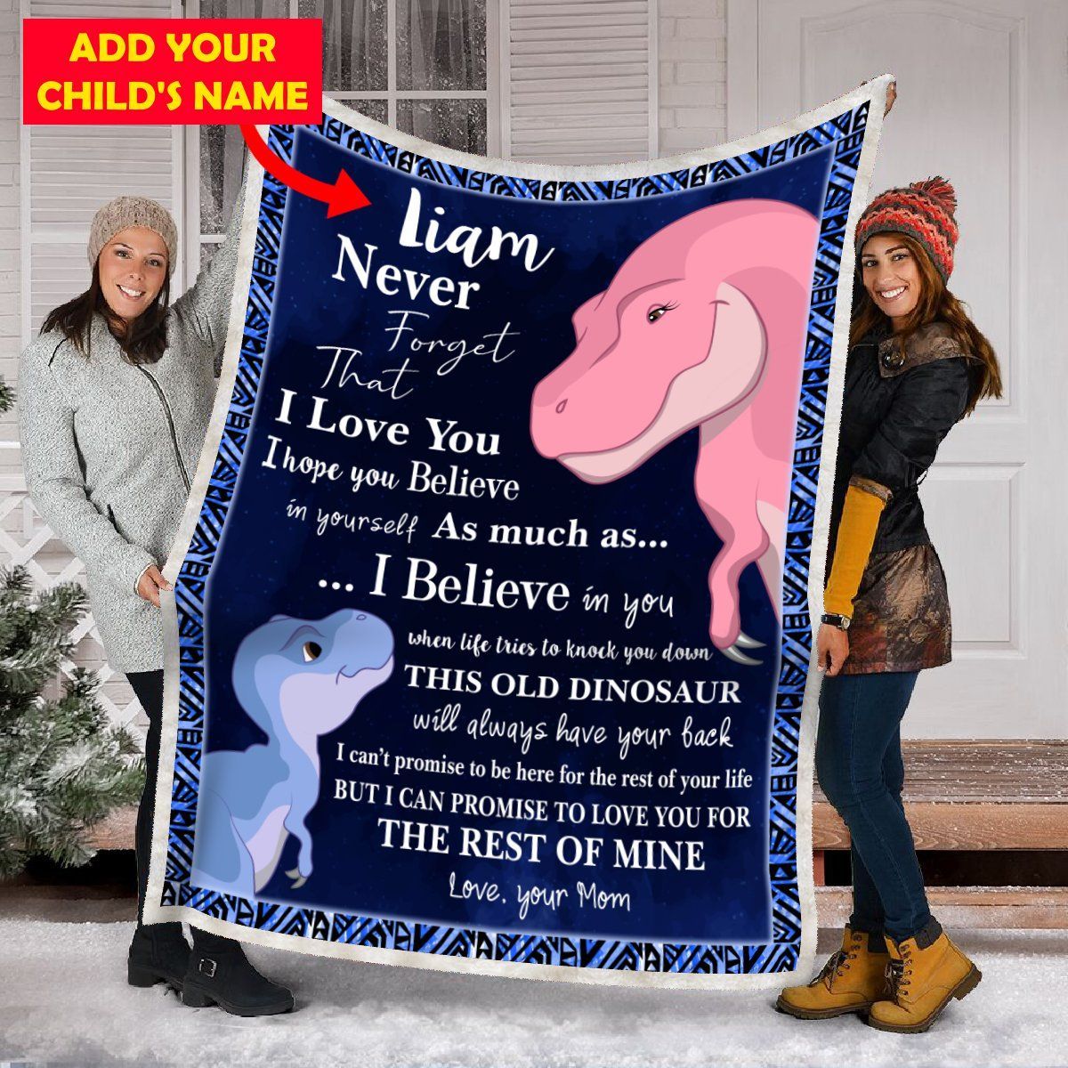 Dinosaur Never Forget That Custom Sherpa Fleece Blanket